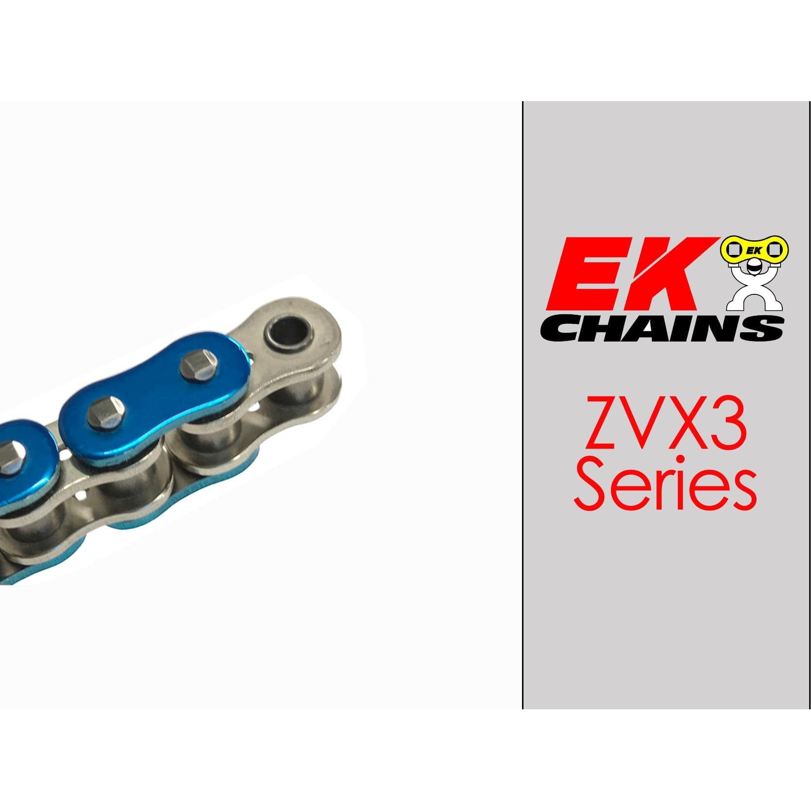 Ek Chains Drivetrain 160 / Metallic Blue EK 525-ZVX3 Motorcycle Drive Chain (Specify Links and Color) Rivet Master Link