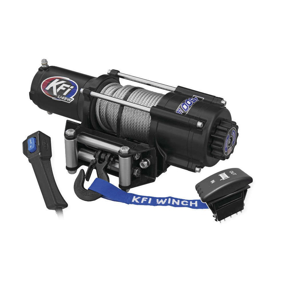 4500 lb KFI Wide Winch Combo Polaris Ranger Full Size 2013-18 XP900 XP 900 Crew