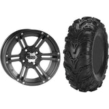 Set of 2 Mounted Wheel and Tire Kit Wheel: 12x7 5+2 4/110 Tire: 26x11-12 6 Ply