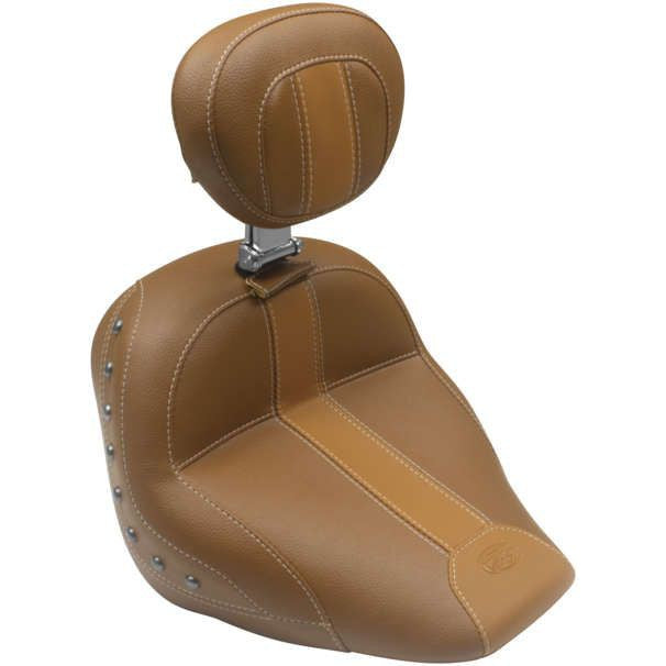 Mustang Solo Studded Seat With Backrest Brown 79526MV