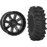 Set of 2 Mounted Wheel and Tire Kit Wheel: 14x7 4+3 4/137 Tire: 28x9.5-14 8 Ply