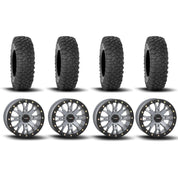 System 3 SB-4 Beadlock Cement Grey 15" Wheels And XC450 Tires [35x10R-15]