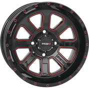 System 3 ST-4 Aluminum Gloss Black/Red Wheel 14x7 4/156 4+3 (+10mm) 14S3-4156R