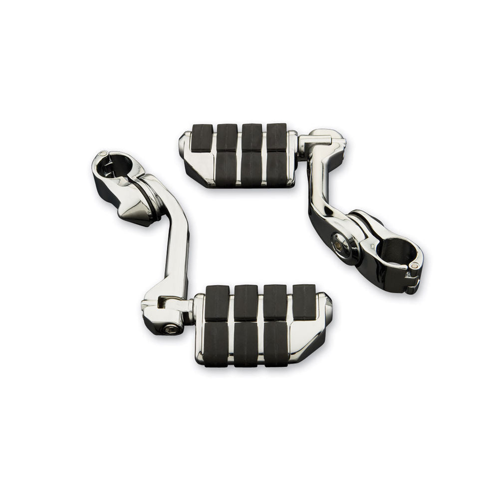 Kuryakyn Chrome 1.25 Engine Guard Long Arm Dually ISO Highway Pegs Harley Honda