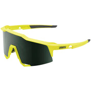 100% Speedcraft Sunglasses Soft Tact Banana with Grey Green Lens - 61001-004-74