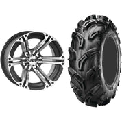 Set of 2 Mounted Wheel and Tire Kit Wheel: 12x7 5+2 4/110 Tire: 26x9-12 6 Ply