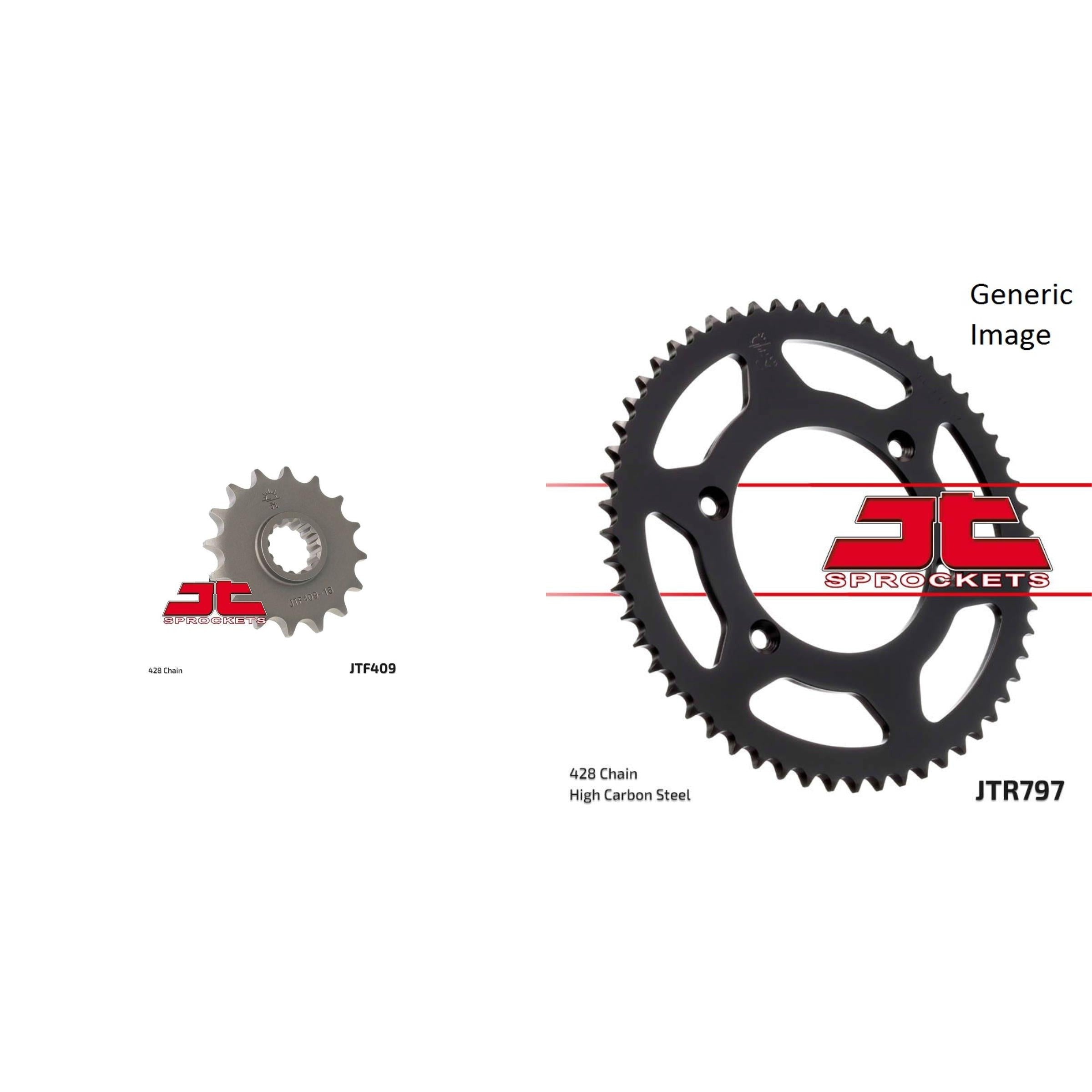 Front and Rear Steel Sprocket Kit for OffRoad SUZUKI DR-Z125 2003-2014