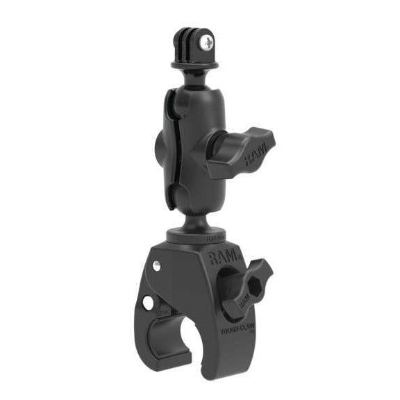 Ram Mounts Tough-Claw Base with Short Double Socket Arm and GoPro/Action Camera Mount Aluminum Short Arm - RAM-B-400-A-GOP1U