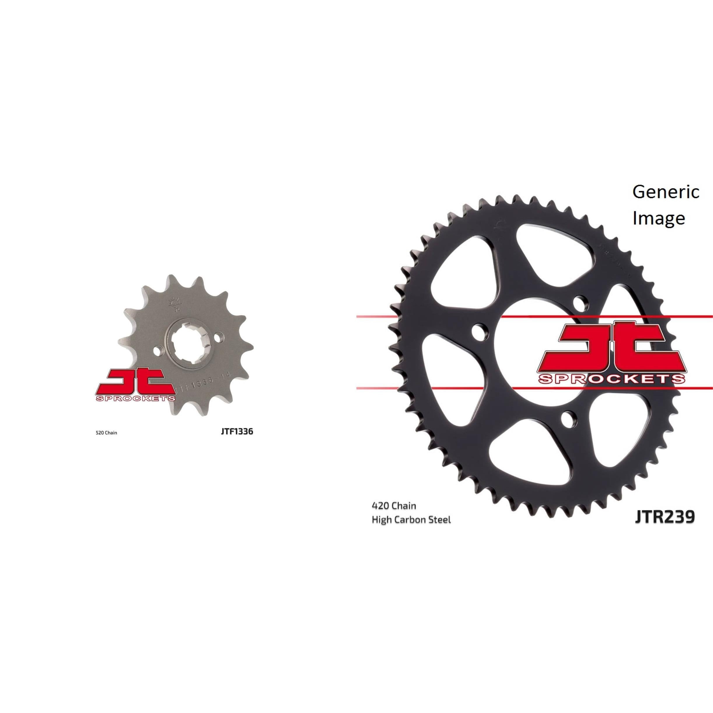 JT SPROCKETS Front and Rear Steel Sprocket Kit for OffRoad HONDA XR350R 1985