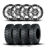 Rines ITP SS212 de 14" mecanizados en negro y neumáticos Versa Cross XTR [28x10-14]
