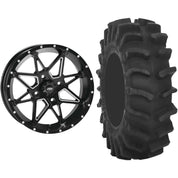 Set of 2 Mounted Wheel and Tire Kit Wheel: 14x7 5+2 4/110 Tire: 28x9.5-14 8 Ply