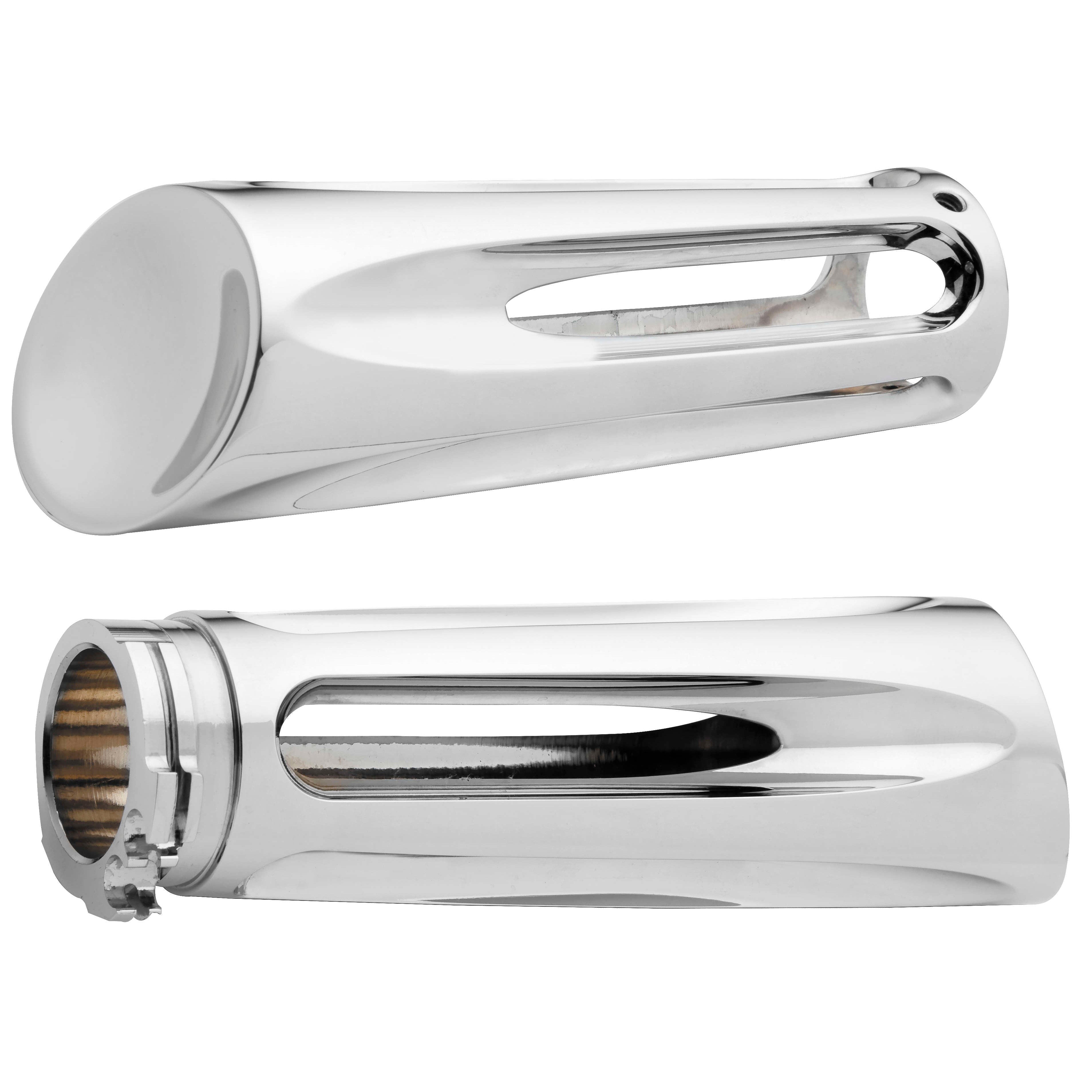 Harley FXCWC Softail Rocker C 08-11Original Deep Cut Grips Chrome by Arlen Ness