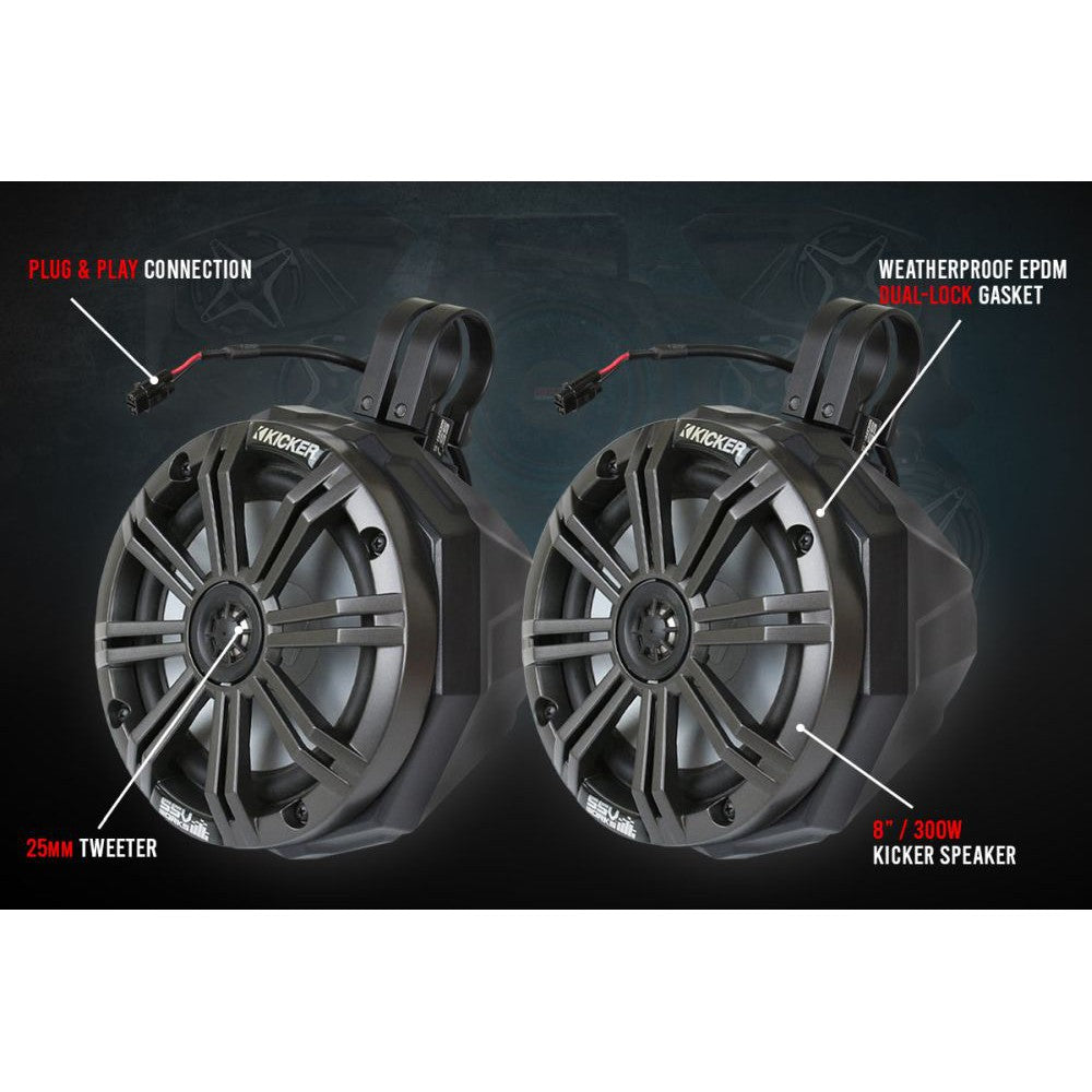 SSV Works Phase X Kicker 8-Speaker Plug-and-Play System For Can-Am Maverick X3 2017-2022