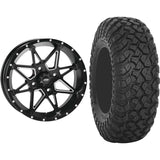 Set of 2 Mounted Wheel and Tire Kit Wheel: 14x7 2+5 4/110 Tire: 28x10-14 8 Ply
