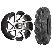 Set of 2 Mounted Wheel and Tire Kit Wheel: 14x7 5+2 4/110 Tire: 27x9-14 6 Ply