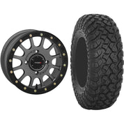 Set of 2 Mounted Wheel and Tire Kit Wheel: 15x7 5+2 4/137 Tire: 33x9.5-15 8 Ply