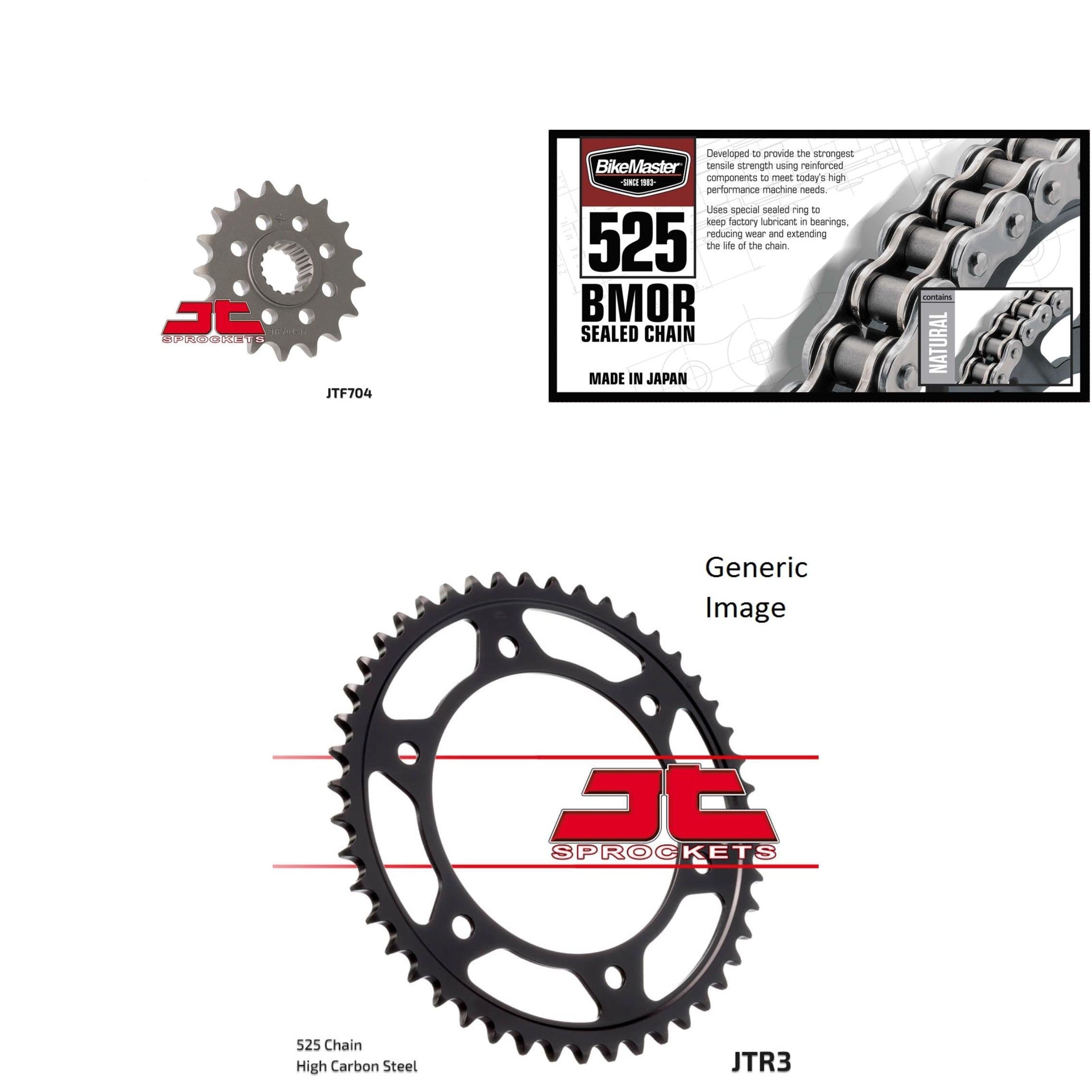 525 BMOR Chain Natural, Front & Rear Sprocket Kit for BMW F700GS 2013-2016