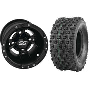 Set of 2 Mounted Wheel and Tire Kit Wheel: 9x8 3+5 4/115 Tire: 20x10-9 4 Ply