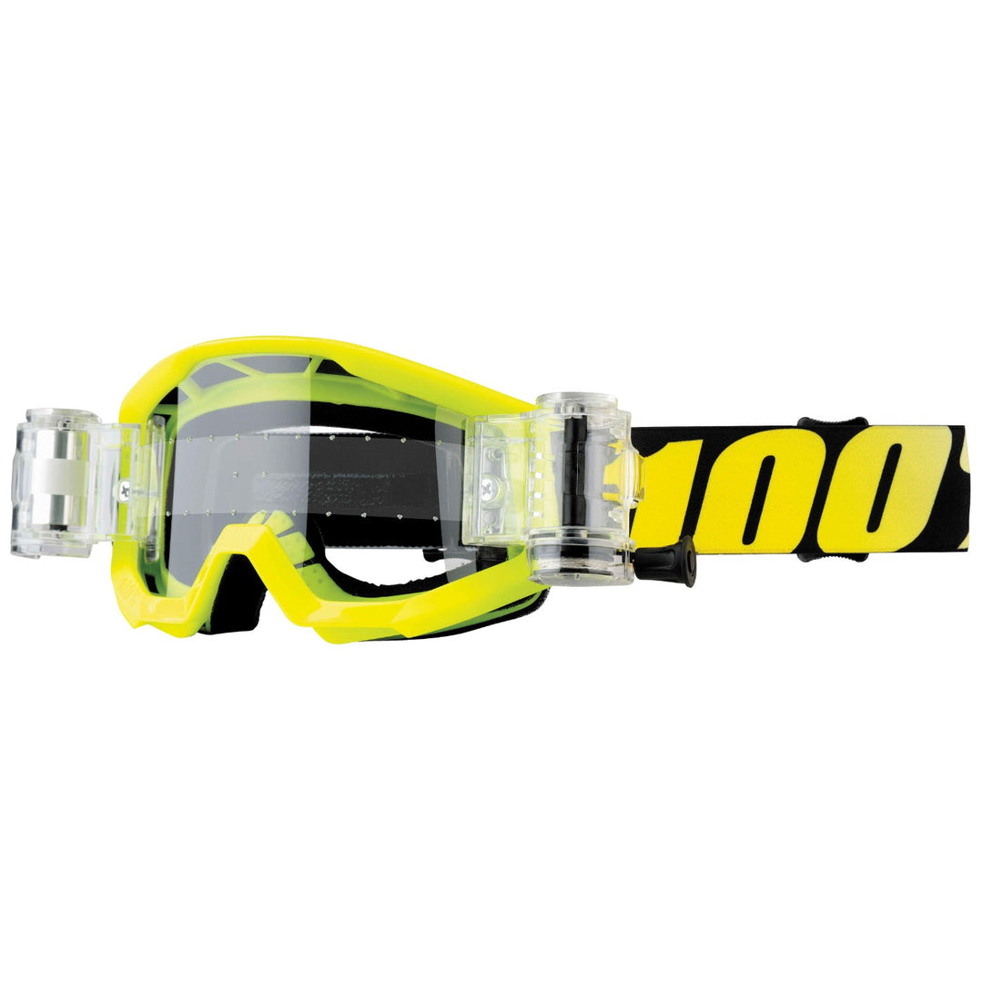 100% Gen1 Strata Jr. Goggles Neon Yellow SVS with Clear Lens - 50520-004-02