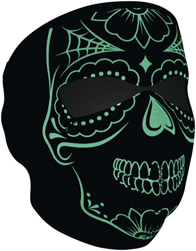 Zan Headgear Full Mask Neoprene Calavera Glow in the Dark