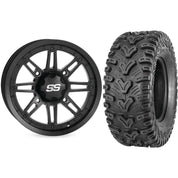 Set of 2 Mounted Wheel and Tire Kit Wheel: 14x7 2+5 4/110 Tire: 28x10-14 6 Ply
