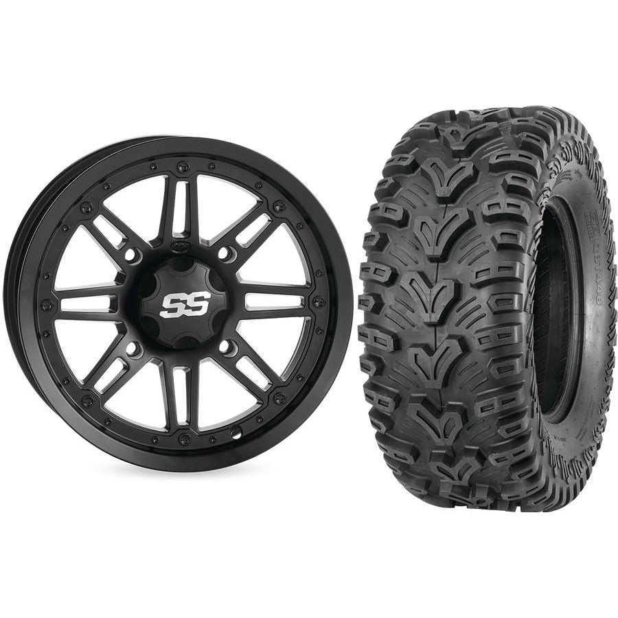 Set of 2 Mounted Wheel and Tire Kit Wheel: 14x7 2+5 4/110 Tire: 28x10-14 6 Ply