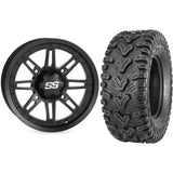 Set of 2 Mounted Wheel and Tire Kit Wheel: 14x7 2+5 4/110 Tire: 28x10-14 6 Ply