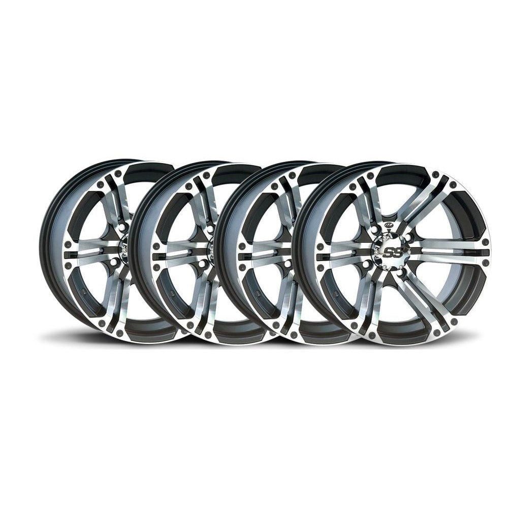 ITP Set of 4 Golf Cart Wheel Machined 12X7 4/4 2+5