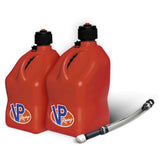 VP Racing 2 Pack Red 5.5 Gallon Square Utility Jugs + Deluxe Fill Hose