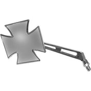 Emgo - 20-34864A - Maltese Cross Mirror, 10mm Split Stem L.H.