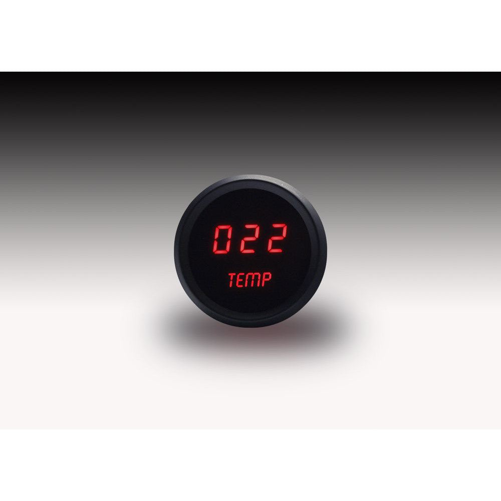 Intellitronix Water Temperature LED Digital Gauge in Black Bezel - Red
