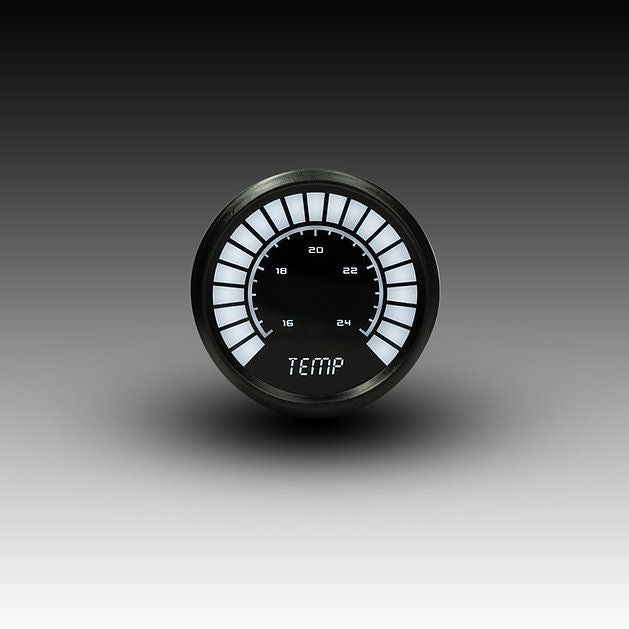 Intellitronix Water Temperature LED Analog Bargraph Gauge in Black Bezel - White