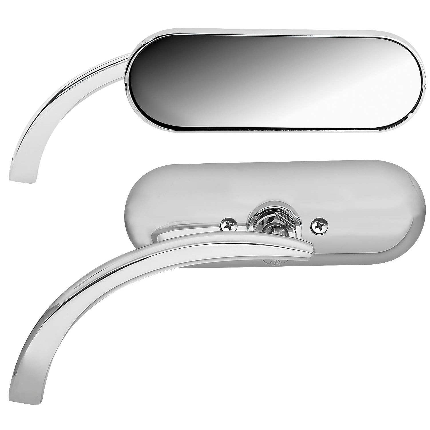 Arlen Ness Micro Chrome Mini Oval Right Side Mirror Harley or Metric EACH New