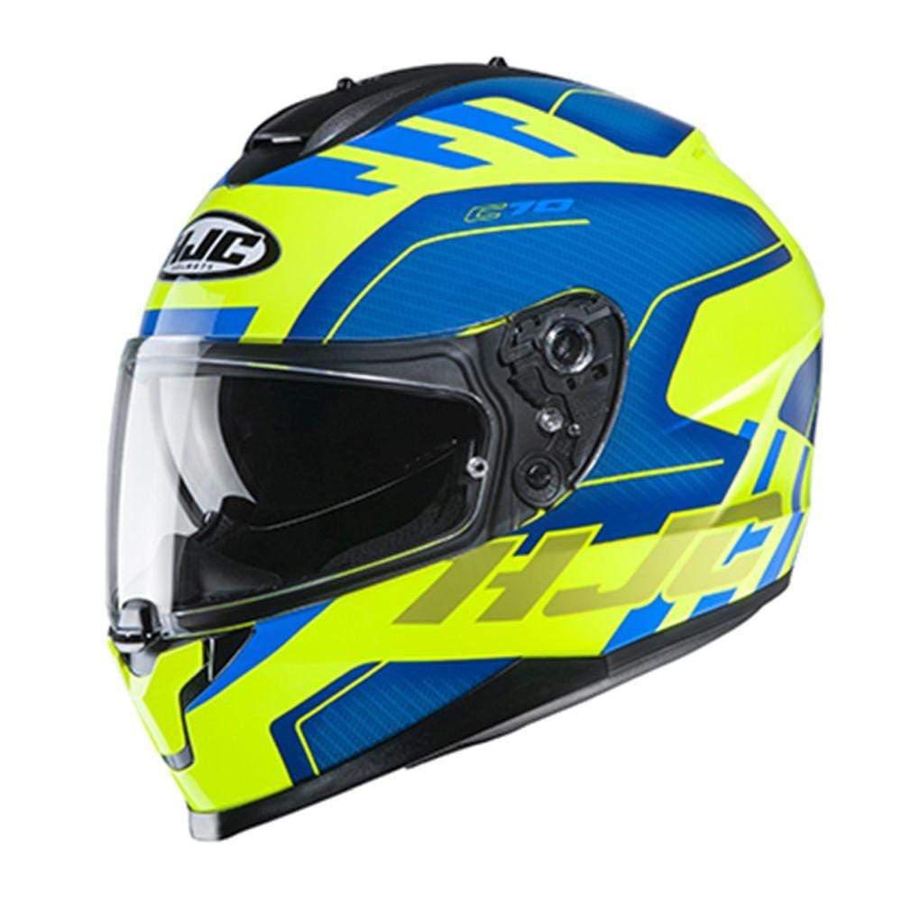 HJC Helmets 2XL / Hi-Viz Yellow/Blue HJC C70 Koro Full-Face Street Helmet