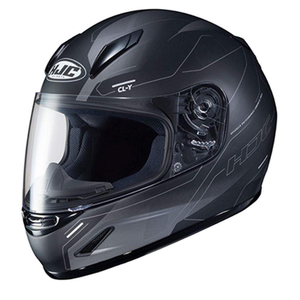 HJC Helmets LG / Black/Gray HJC CL-Y Taze Full-Face Youth Street Helmet