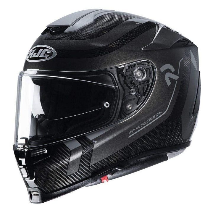 HJC Helmets LG / Black/Gray HJC RPHA70 Carbon Reple Full-Face Street Helmet