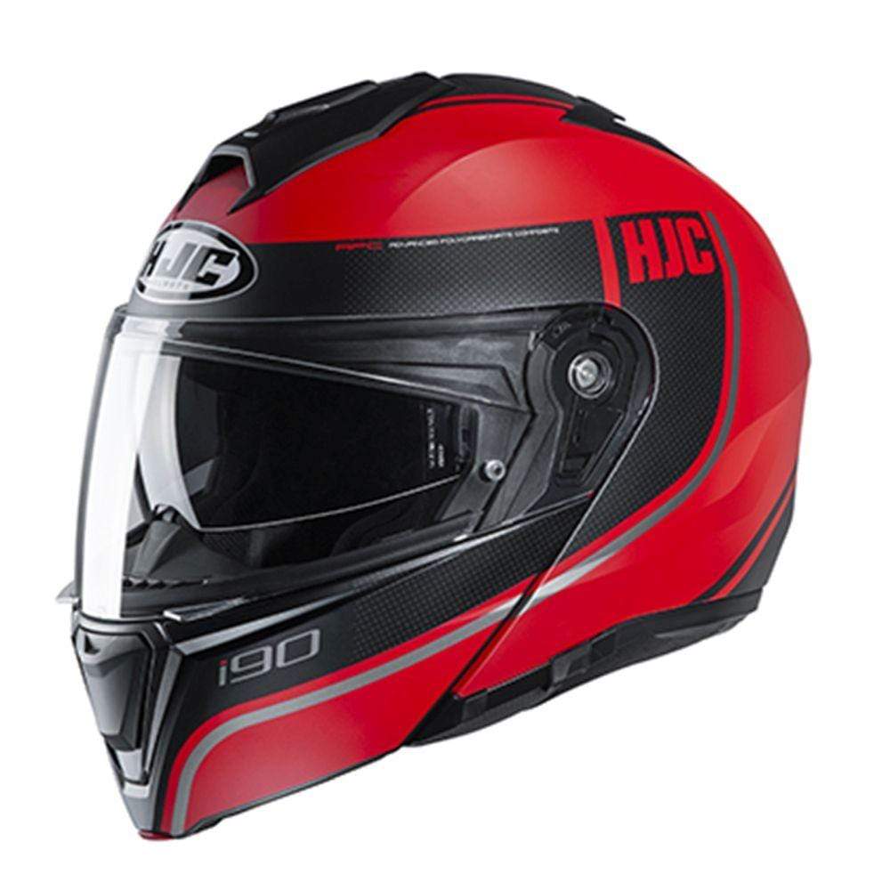 HJC Helmets LG / Black/Red HJC i90 Davan Modular Street Helmet