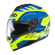 HJC Helmets LG / Hi-Viz Yellow/Blue HJC C70 Koro Full-Face Street Helmet