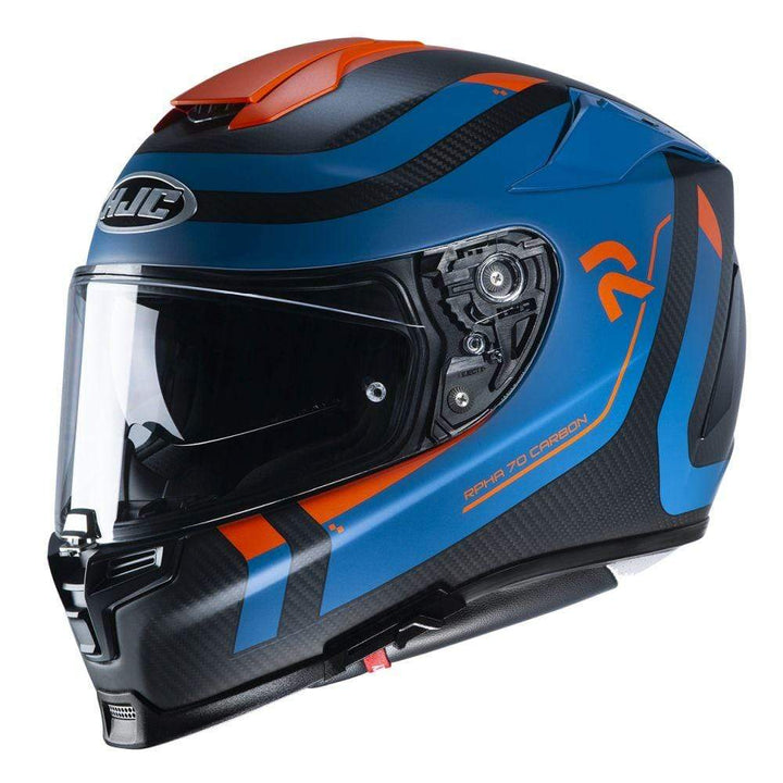 HJC Helmets LG / Orange/Blue HJC RPHA70 Carbon Reple Full-Face Street Helmet