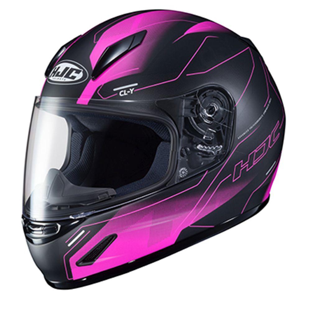 HJC Helmets MD / Black/Pink HJC CL-Y Taze Full-Face Youth Street Helmet