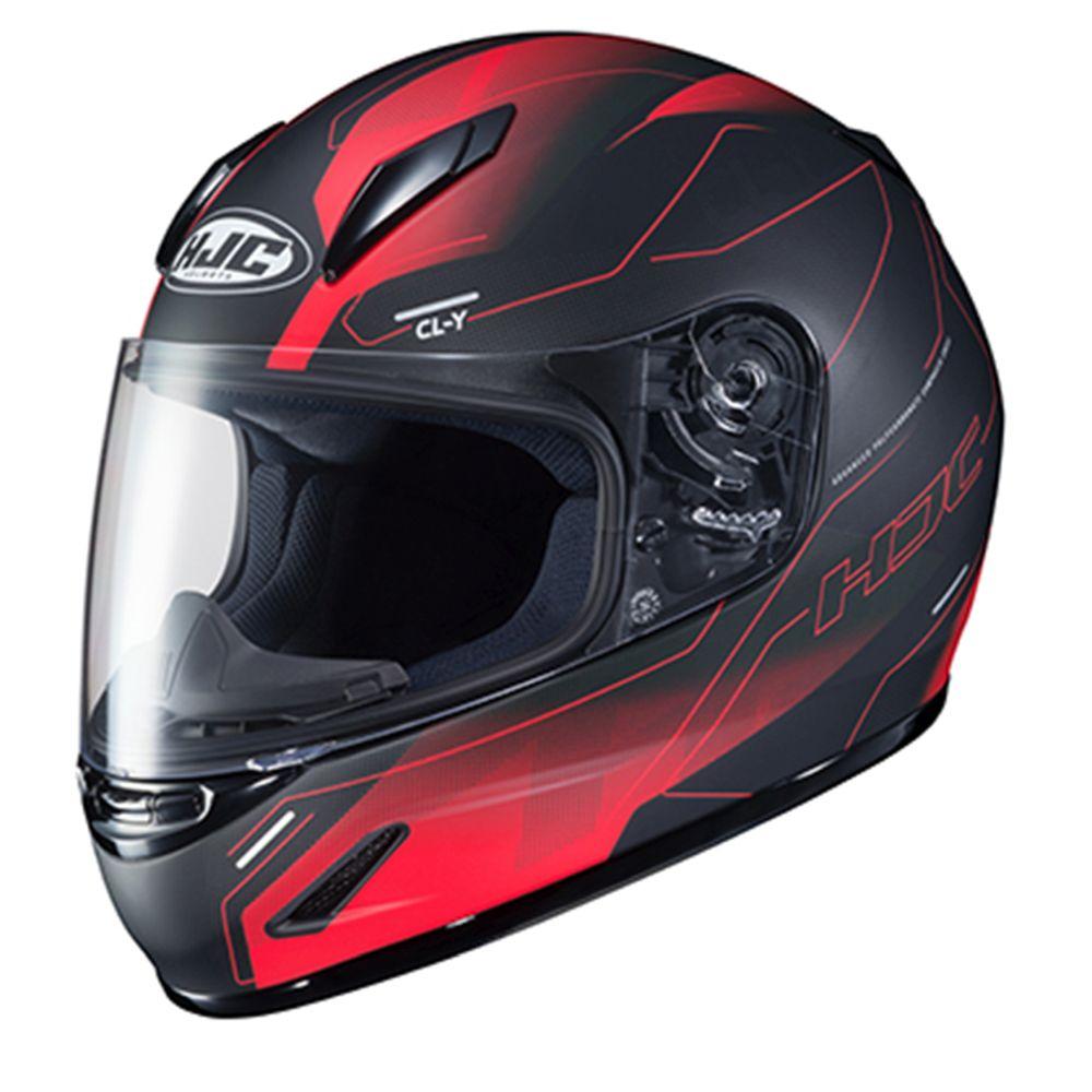 HJC Helmets MD / Black/Red HJC CL-Y Taze Full-Face Youth Street Helmet