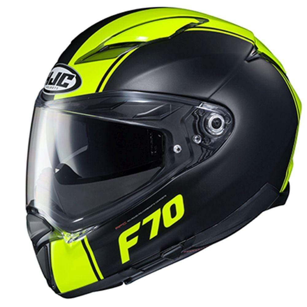 HJC Helmets MD / Hi-Viz Yellow/Black HJC F70 Mago Full-Face Street Helmet