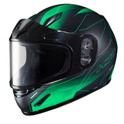 HJC Helmets SM / Black/Green HJC CL-Y SN Taze Full-Face Youth Snow Helmet