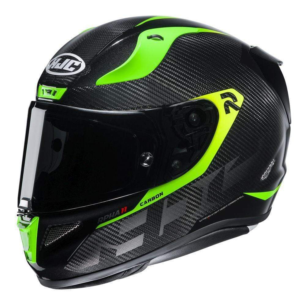 HJC Helmets SM / Hi-Viz Yellow/Blue HJC RPHA11 Carbon Bleer Full-Face Street Helmet