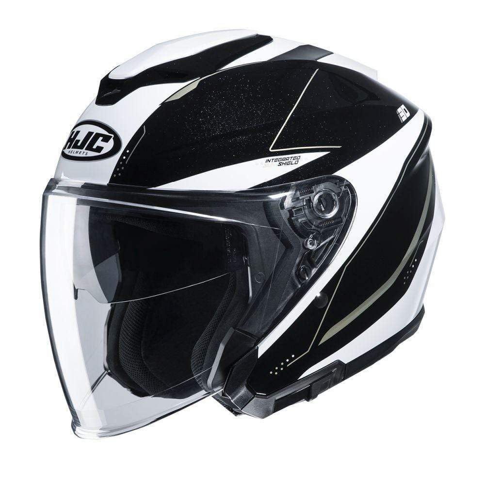 HJC Helmets XL / Black/White HJC i30 Slight Open-Face Helmet