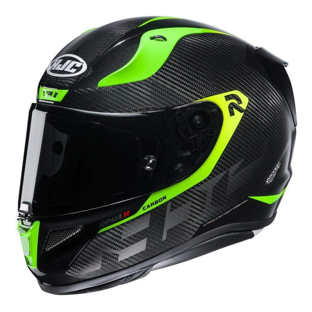 HJC Helmets XL / Hi-Viz Yellow/Blue HJC RPHA11 Carbon Bleer Full-Face Street Helmet