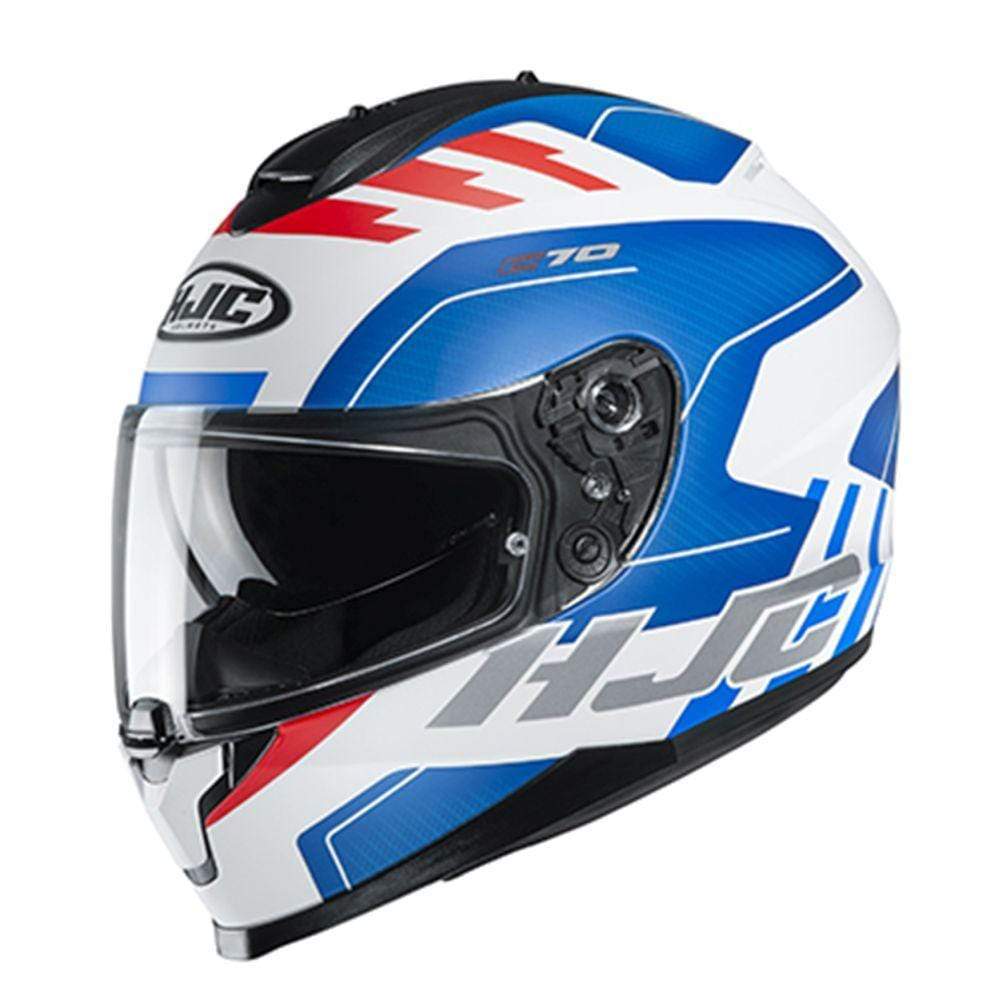 HJC Helmets XS / White/Blue/Orange HJC C70 Koro Full-Face Street Helmet