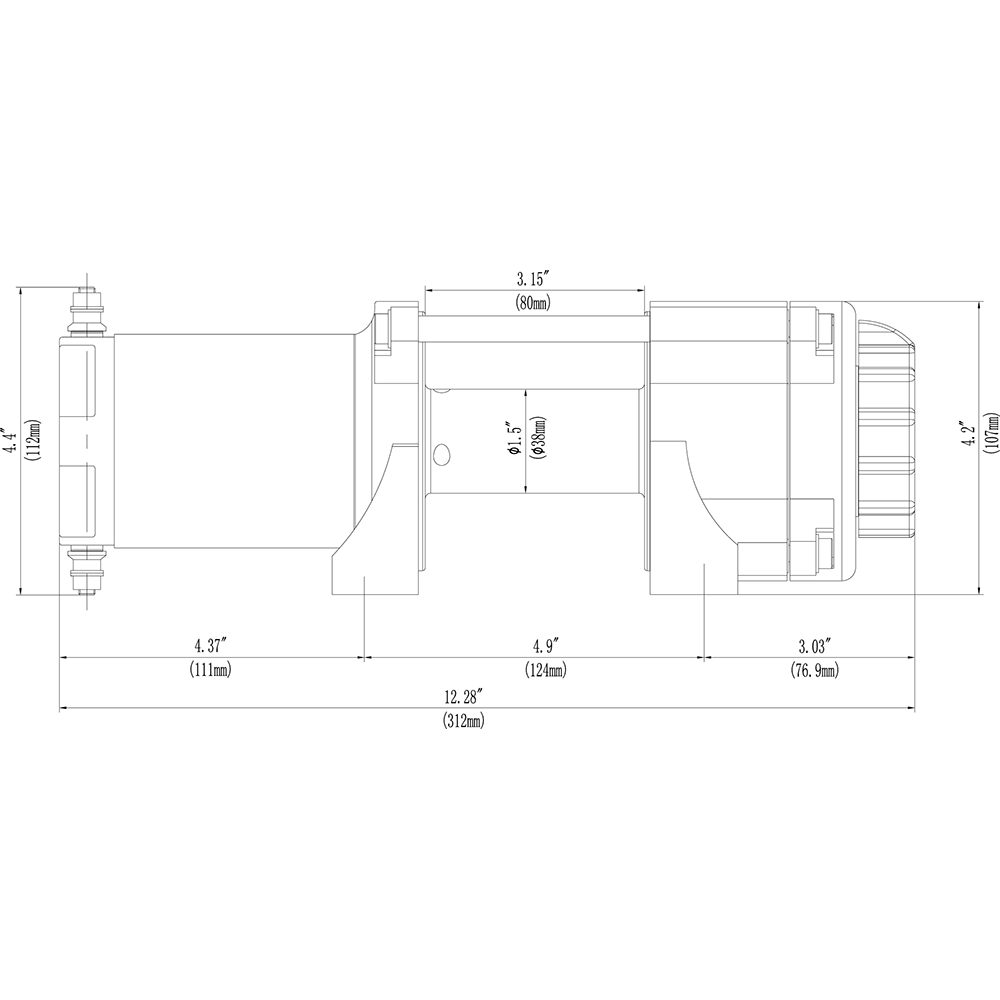 KFI Accessories KFI 2000 lb Winch And Optional Mount