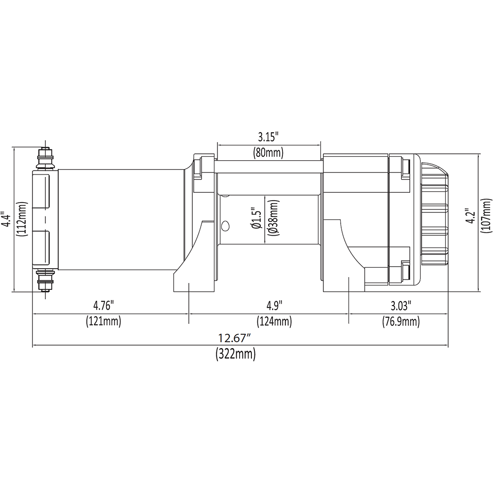 KFI Accessories KFI 2500 lb Stealth Winch And Optional Mount