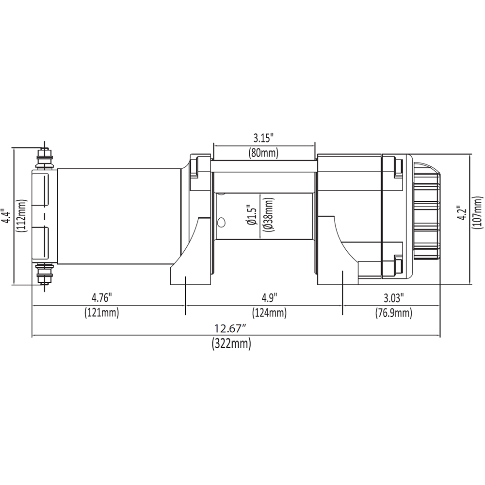KFI Accessories KFI 2500 lb Winch And Optional Mount